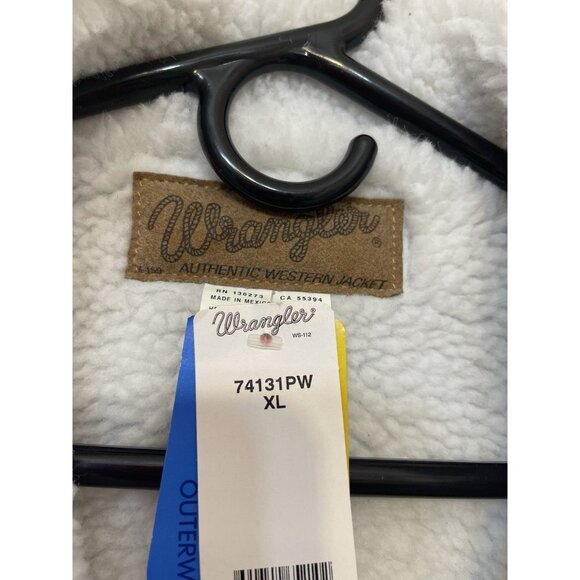 New WRANGLER Cowboy Utility Blue Sherpa Lined Denim Western Vest Men's Size XL - Picture 14 of 15